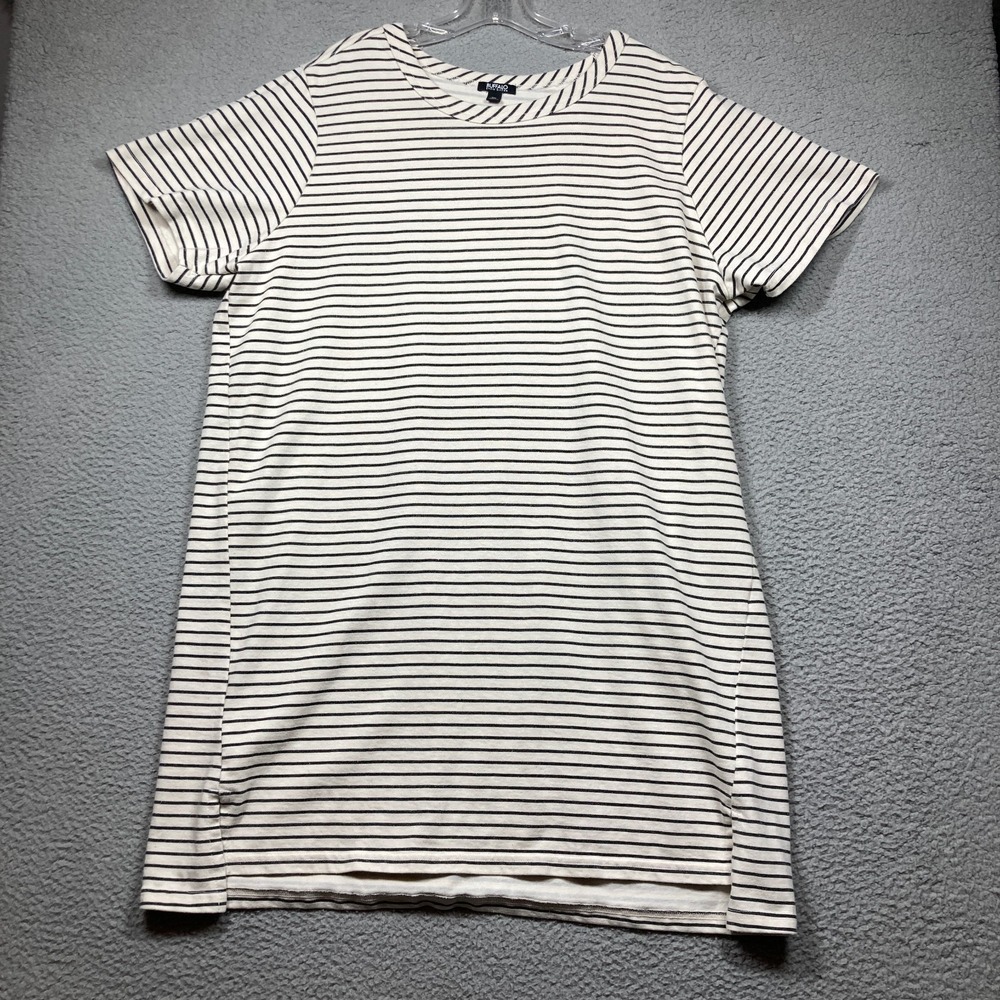 Buffalo David Bitton Dress Women's XXL Beige Black Stripe Short Tunic Casual‎